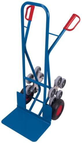 VARIOfit Diable pour escaliers 5 étoiles, force 200 kg, largeur de pelle 480 mm, bandage air