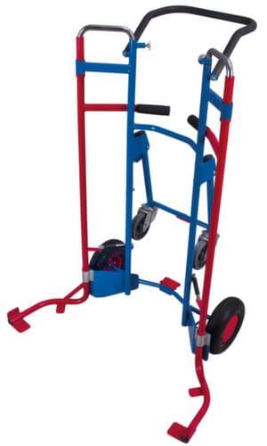 VARIOfit Diable à pneus avec glissière télescopique, RAL5010 bleu gentiane, bandage air