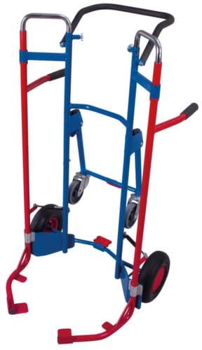 VARIOfit Diable à pneus avec glissière télescopique, RAL5010 bleu gentiane, bandage air