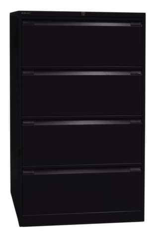 Bisley Armoire pour dossiers suspendus, 4 extensions, noir/noir