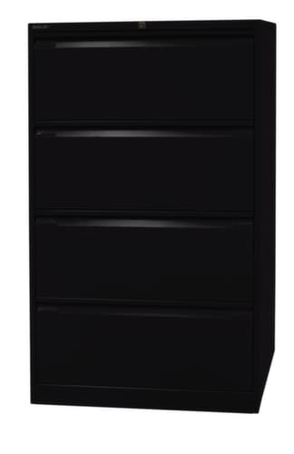 Bisley Armoire pour dossiers suspendus, 4 extensions, noir/noir