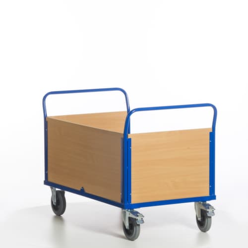 Rollcart Chariot à trois ridelles, force 600 kg, plateau longueur x largeur 1200 x 780 mm