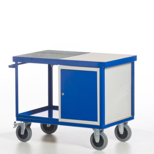 Rollcart Voiture atelier écologique avec cuve et grille étanches à l'huile, force 600 kg, plateau longueur x largeur 1150 x 700 mm