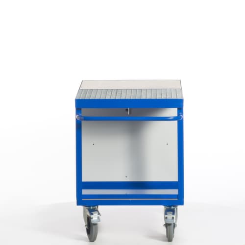 Rollcart Voiture atelier écologique avec cuve et grille étanches à l'huile, force 600 kg, plateau longueur x largeur 1150 x 700 mm