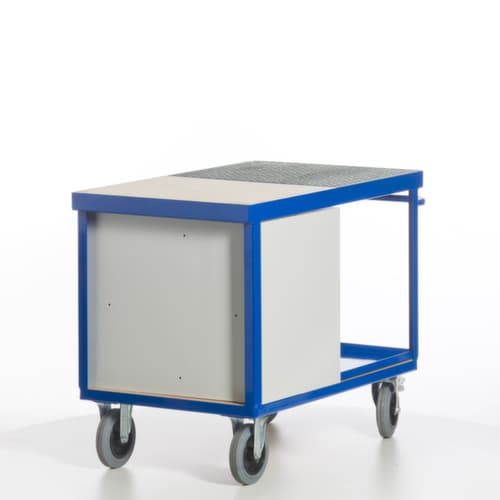 Rollcart Voiture atelier écologique avec cuve et grille étanches à l'huile, force 600 kg, plateau longueur x largeur 1150 x 700 mm