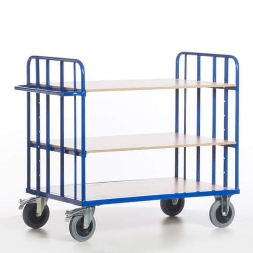 Rollcart Chariot à étagères avec parois latérales en tube d'acier