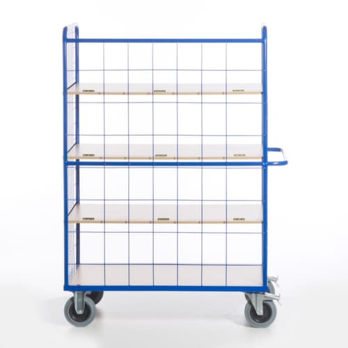 Rollcart Chariot à étagères avec tablettes rabattables, force 600 kg, 4 plateaux