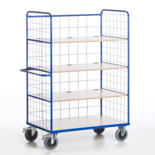 Rollcart Chariot à étagères avec tablettes rabattables, force 600 kg, 4 plateaux