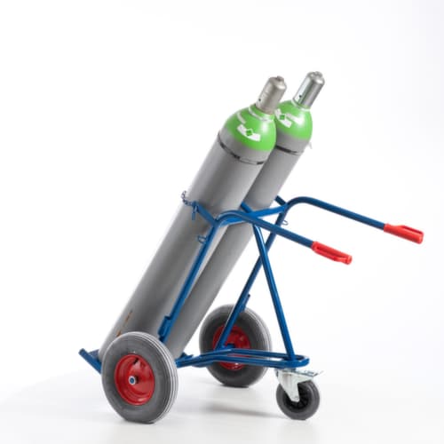 Rollcart Camion à bouteilles avec roue de support, pour 2x40/50 l bouteille, bandage air