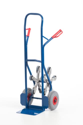 Rollcart Diable pour escaliers 5 étoiles, force 150 kg, largeur de pelle 300 mm, bandage air