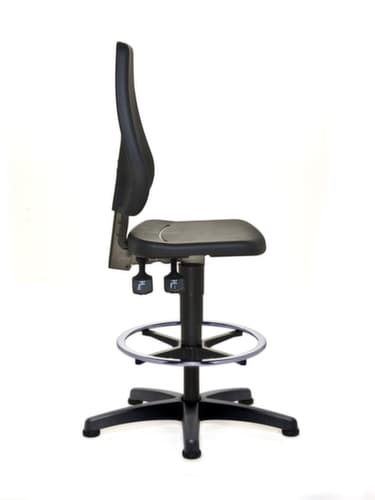 bimos Siège d'atelier pivotant Economy, assise mousse PU noir, avec patins