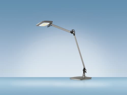 Hansa Lampe de bureau à DEL E-Motion avec interrupteur sensitif, lumière blanc lumière du jour à blanc chaud, argent