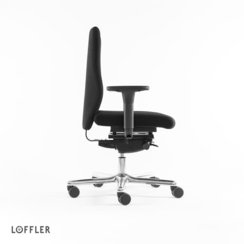 Löffler Siège de bureau pivotant avec dossier spécial cyphose, noir