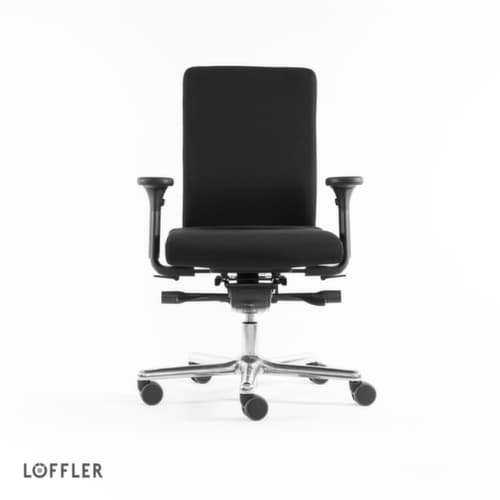 Löffler Siège de bureau pivotant avec dossier spécial cyphose, noir