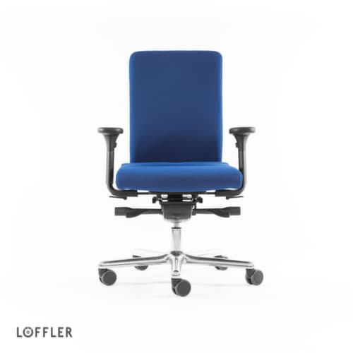 Löffler Siège de bureau pivotant avec assise à noyau de ressorts ensachés, bleu
