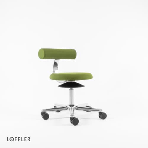Löffler Tabouret Aogo, assise vert, roulettes