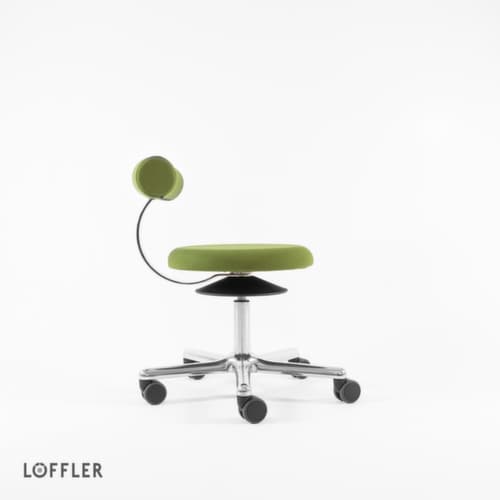 Löffler Tabouret Aogo, assise vert, roulettes