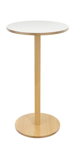 Paperflow Table haute ronde Woody, Ø 600 mm, panneau blanc