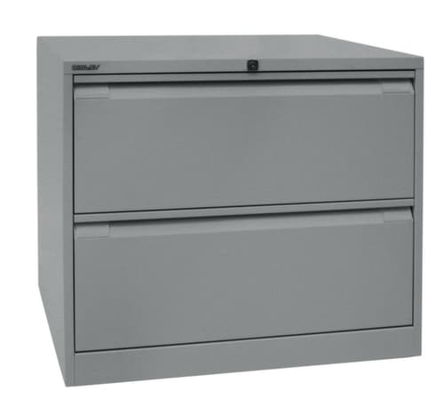 Bisley Armoire pour dossiers suspendus, 2 extensions, argent/argent