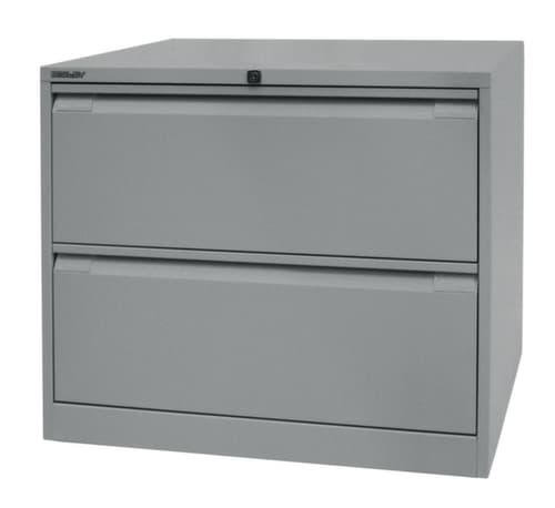 Bisley Armoire pour dossiers suspendus, 2 extensions, argent/argent