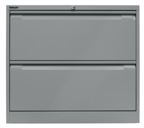 Bisley Armoire pour dossiers suspendus, 2 extensions, argent/argent
