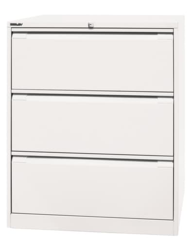 Bisley Armoire pour dossiers suspendus, 3 extensions, blanc signalisation/blanc signalisation