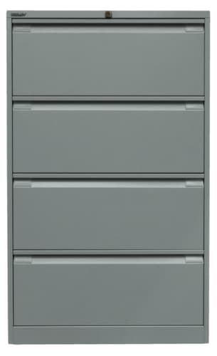 Bisley Armoire pour dossiers suspendus, 4 extensions, argent/argent