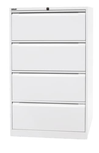 Bisley Armoire pour dossiers suspendus, 4 extensions, blanc signalisation/blanc signalisation