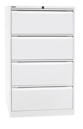 Bisley Armoire pour dossiers suspendus, 4 extensions, blanc signalisation/blanc signalisation