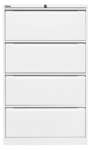 Bisley Armoire pour dossiers suspendus, 4 extensions, blanc signalisation/blanc signalisation