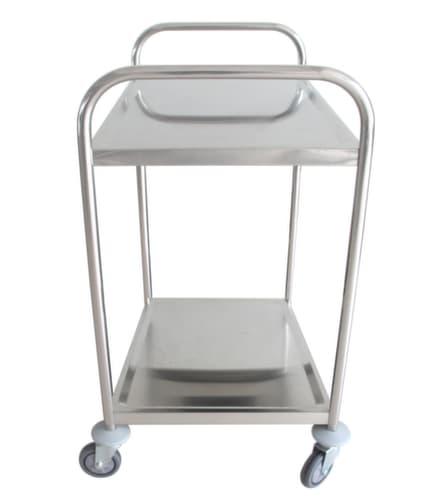Chariot pour l'alimentaire en acier inoxydable, force 100 kg, 2 plateaux