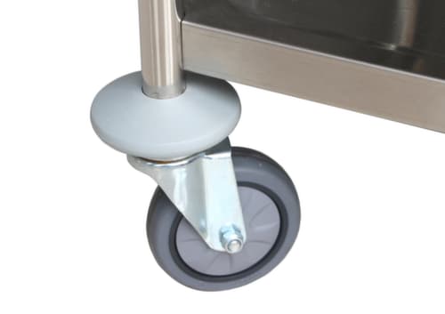 Chariot pour l'alimentaire en acier inoxydable, force 100 kg, 2 plateaux