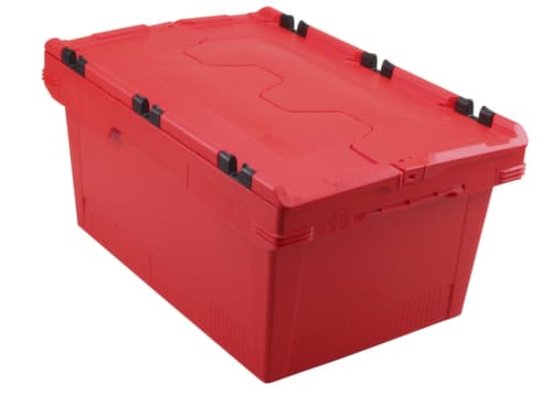 Allit Conteneurs consignés Euronorm ProfiPlus CrocoLid 40/27, rouge, longueur x largeur 600 x 400 mm, couvercle crocodile