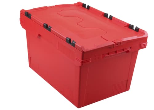 Allit Conteneurs consignés Euronorm ProfiPlus CrocoLid 40/32, rouge, longueur x largeur 600 x 400 mm, couvercle crocodile