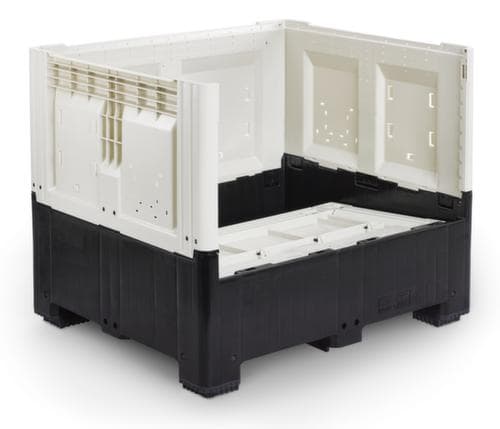 Caisse-palette à charnière High Cube avec rabat, 4 pieds, longueur x largeur 1200 x 800 mm