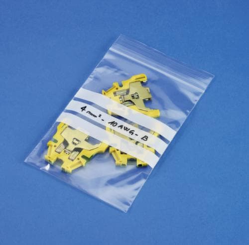 Sachet à fermeture à pression avec lignes inscriptibles, 50 µm, longueur x largeur 100 x 150 mm