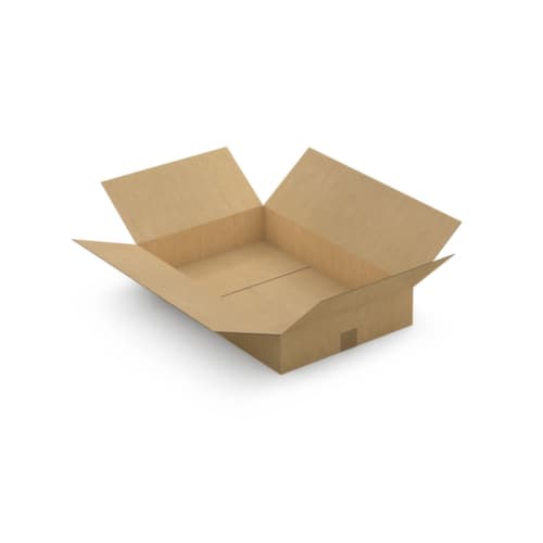 Caisse en carton ondulé, plate, 1 onde, 500 x 500 x 200 mm