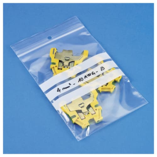 Sachet à fermeture à pression avec lignes inscriptibles, 50 µm, longueur x largeur 80 x 60 mm