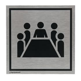 Plaque de porte carrée Tello, aluminium