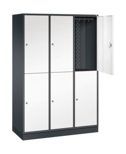 C+P Armoire vestiaire grand volume à deux niveaux Intro, largeur de compartiment 360 mm