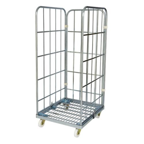 Bac sur roulettes avec plateforme en acier, force 500 kg, longueur x largeur 800 x 710 mm