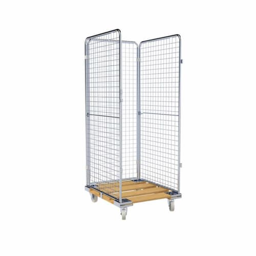Bac sur roulettes rolltainer® ADB avec 3 parois, force 500 kg, longueur x largeur 810 x 724 mm