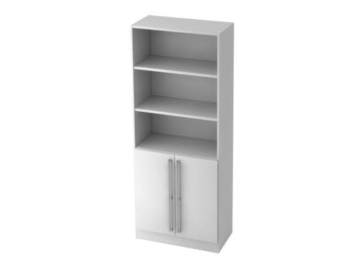 Combinaison d'une étagère à vis Up and Down et d'une porte, 3 compartiments de rayonnage, largeur 800 mm, blanc/blanc