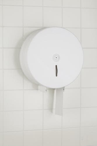 Distributeur grands rouleaux WC, métal, blanc