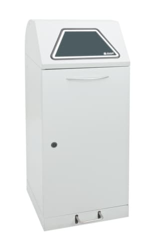 stumpf Récipient pour matières recyclables ininflammables Modul-Vario 120 avec rabat à fermeture automatique, 120 l, gris clair, couvercle gris clair