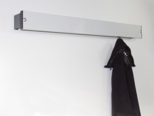 Sypro Barre à crochets, avec crochet porte-manteaux, RAL 9006 aluminium blanc/RAL 7016 gris anthracite