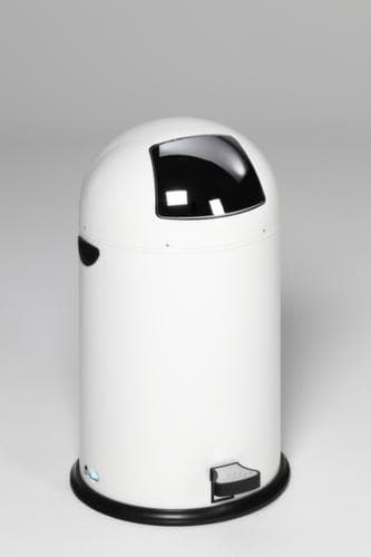 Poubelle à pédale avec couvercle à charnière en acier inoxydable, 22 l, blanc