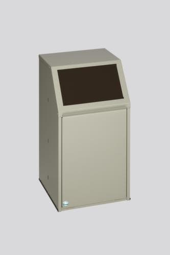 VAR Collecteur de matières recyclables avec rabat frontal, 39 l, RAL7032 gris silex, couvercle marron