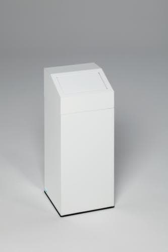 Collecteur de recyclage étiquette autocollante incl., 45 l, RAL9016 blanc signalisation, couvercle blanc