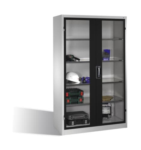 C+P Armoire à outils ERGO gris clair avec portes à charnières, largeur 1200 mm
